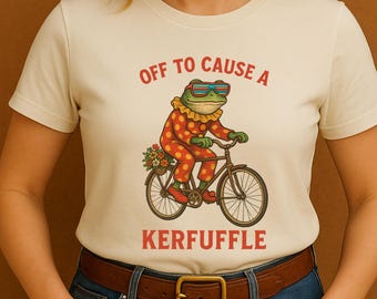 Vintage Clown Frog T-Shirt – Retro Graphic Tee, Whimsical Bicycle Art