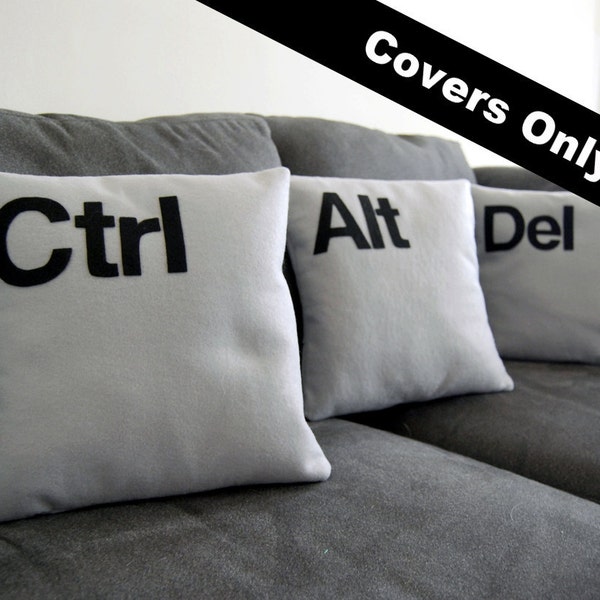 Ctrl - Alt - Del  Three Pillow Set- COVERS ONLY As seen on CBS "Two and a Half Men"