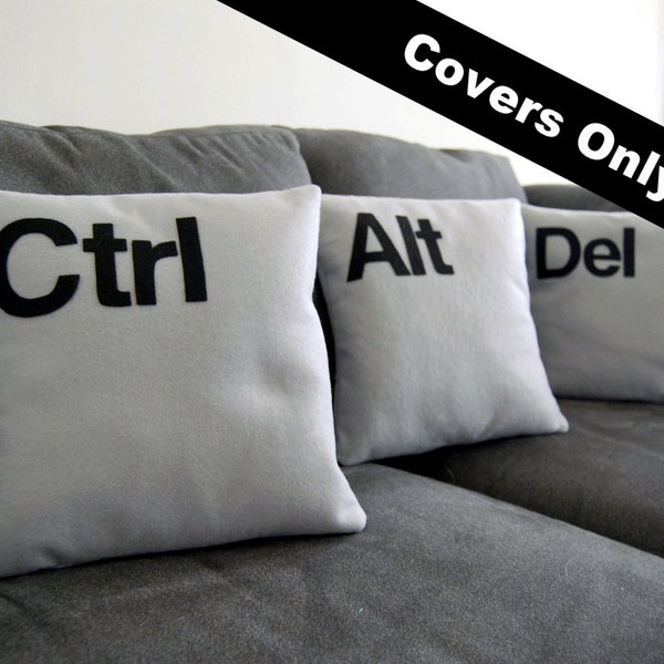 Ctrl - Alt - Del Three Pillow Set- COVERS ONLY As seen on CBS "Two and a Half Men"