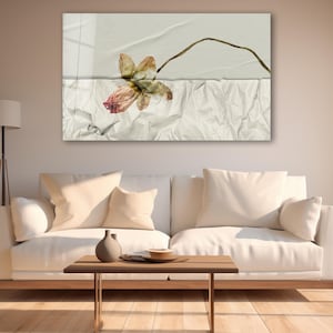 Elegant Floral Glass Art , Rose Wall Decor, Tempered Glass Wall Art, Modern Botanical Art, Womens Day Gift, Unique Nature Art, Wall Hangings