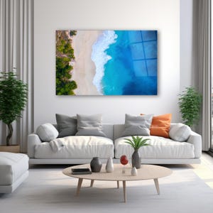 Ocean Wall Art, Tempered Glass Wall Art, Tropical Wall Decor, Glass Printing, Wall Hanging, Sea View Wall Art, Home Decor Art, Office Gift
