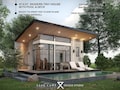 10'x20' Moden Tiny House w/ Pool & Deck Architectural Plans, Bedroom, Kitchen, 200sqft. Modern Cabin Floor Plans, A3 PDF 3d Exterior Renders