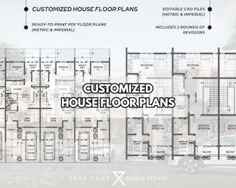 Planos arquitectónicos personalizados, diseño de casa personalizado, planos de casa a medida, PDF tamaño A3, archivos CAD en dimensiones métricas e imperiales