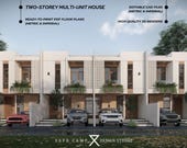 Modern Multi-Unit House Plan, Duplex & Quadruplex Design (A3 PDF)