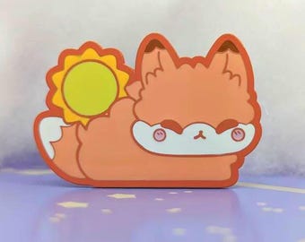 Sunny Fox - Série Nuvens - Broche de Esmalte