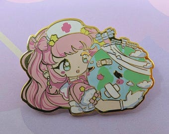 Cure o Mundo - Broche de Esmalte Duro