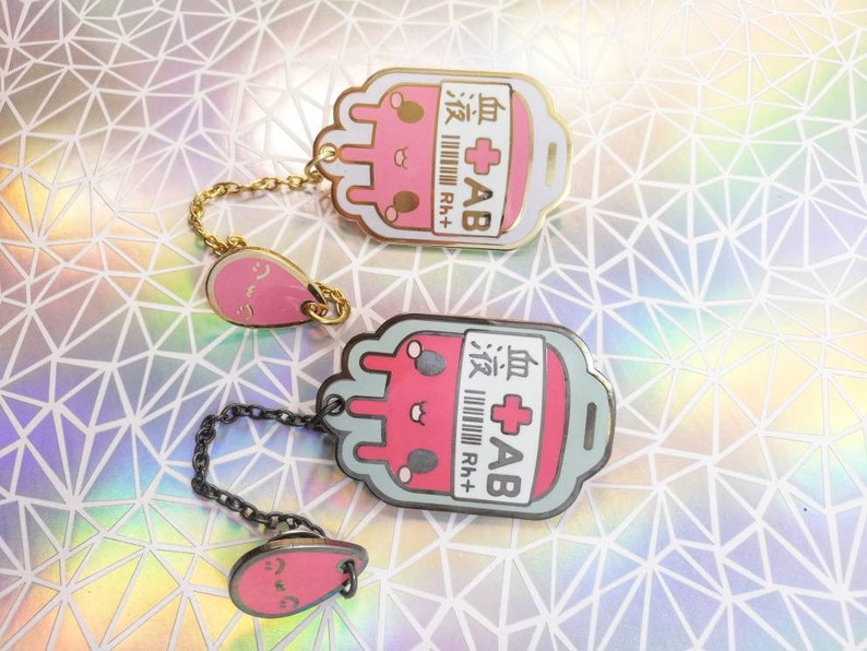 Blood Bag Hard Enamel Collar Pin Kawaii Medical Pins Etsy