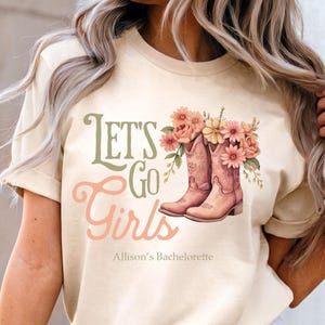 Customizable Let's Go Girls Bachelorette Party T-Shirt, Western Bride Shirt, Country Wedding Tee, Bridal Shower Gift, Girls Night Out
