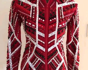 Red Custom western show jacket