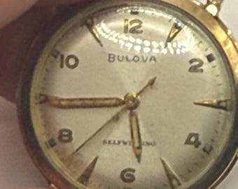 Vintage Bulova Self-Winding Wristwatch | Gold-Tone Case | Mid-Century Mechanical Watch | Parts or Repair