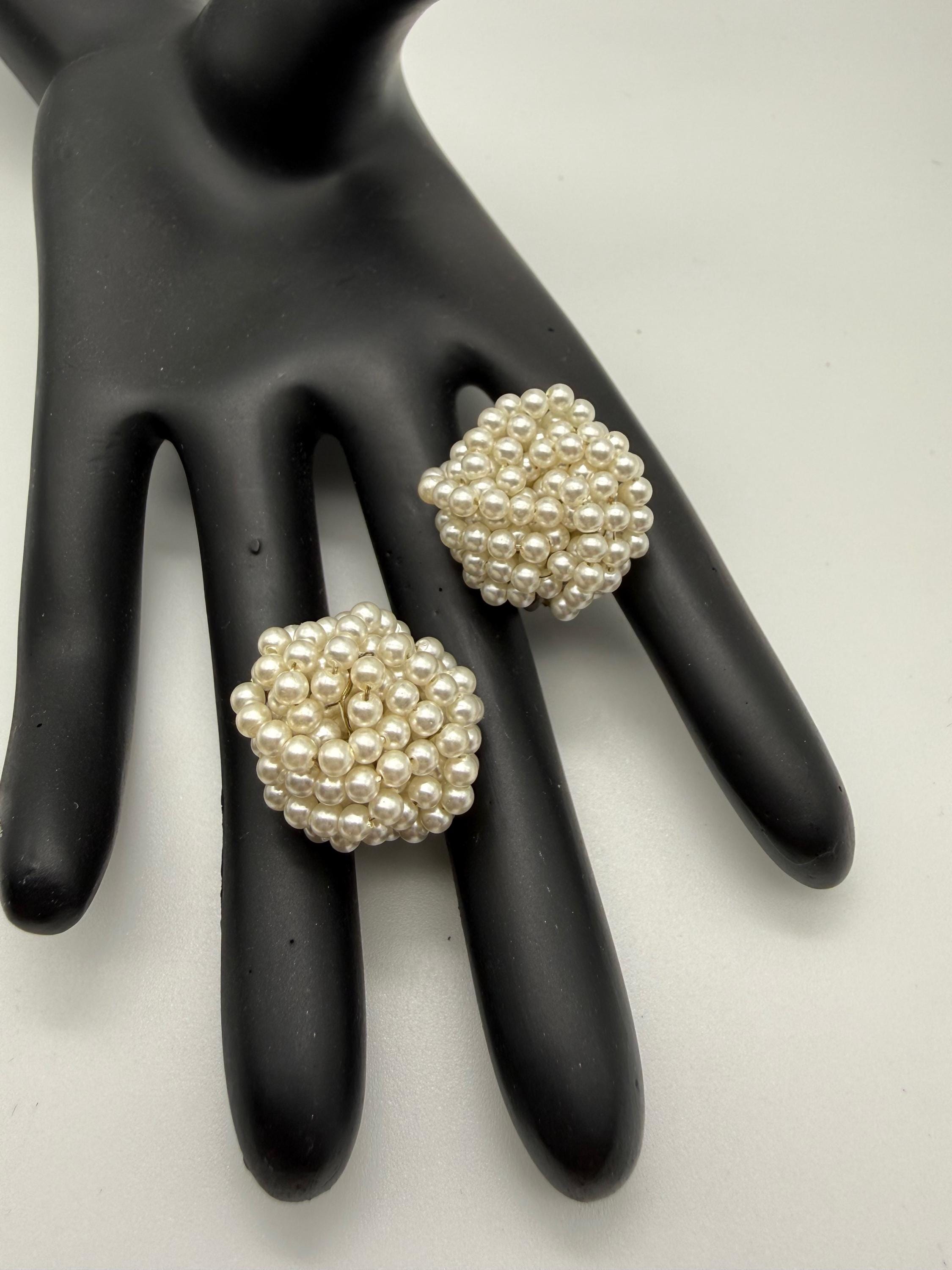 Vintage Earrings Japan Clip Pearl - Etsy