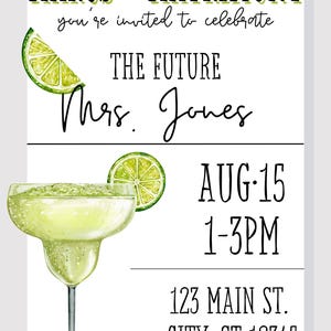 Margs and Matrimony Margarita Bridal Shower Invitation Canva Template