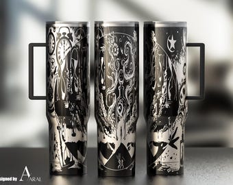 Surreal Perfume Tumbler Wrap SVG: Laser Engraving Design (40oz Tumbler) (Digital Download