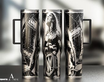 Wrestling Tumbler Wrap SVG, Laser Engraving File, Wrestling Champion Full Wrap Design, Digital Download, 40oz Tumbler Wrap SVG