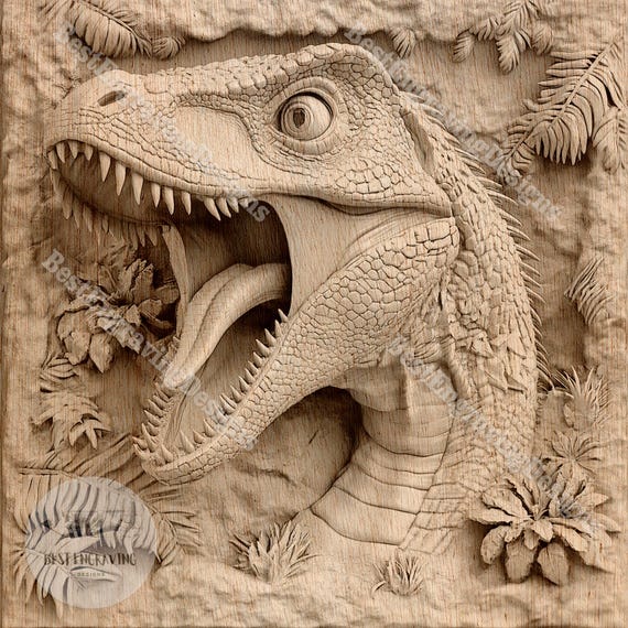 レーザーカットとクラフトプロジェクトのための3Dイリュージョン恐竜 
