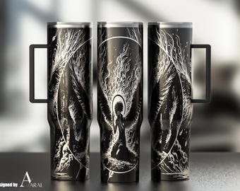 Angel 40oz Tumbler Wrap SVG, Laser Engraving File, Spiritual Full Wrap Design, Digital Download, Tumbler Wrap SVG