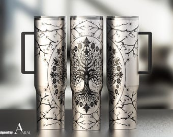Baum des Lebens Tumbler Wrap SVG, Lasergravur Datei, Baum des Lebens Tumbler SVG Full Wrap Design, digitaler Download, Tumbler Wrap SVG für 40oz
