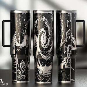 Music Melody 40oz Tumbler Wrap SVG, Laser Engraving File, Music Notes Full Wrap Design, Digital Download, Tumbler Wrap SVG