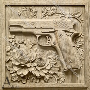 3D-pistoolillusie lasergravure ontwerpbestanden voor Lightburn, Xtool, Glowforge - digitale download