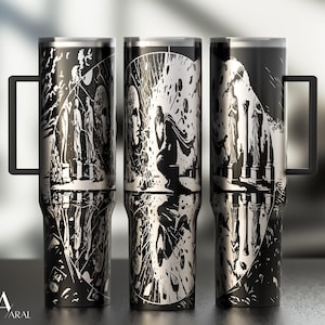 Gothic Reflection Art Tumbler Wrap SVG, Laser Engraving File, Full Wrap Design, Digital Download, 40oz Tumbler Wrap SVG