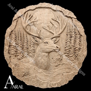 3D Illusion Deer Engraving: Digital Design Files for Laser Cutting & Burning (Instant Download)