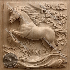 3D-ontwerpbestanden voor paardenillusiegravure voor lasersnij- en CNC-projecten