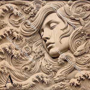 Digitale bestanden in 3D-illusie graveren voor lasersnijden en branden - Instant Download PNG voor Glowforge, xTool