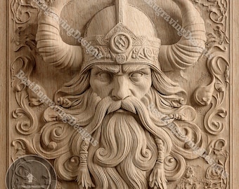 3D Viking-illusiegravure ontwerpbestanden: lasersnijden en knutselen voor middeleeuwse Noorse krijgskunst