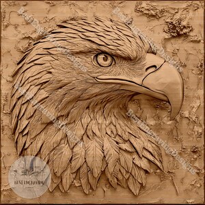 3D Eagle Illusion Gravure-ontwerpbestanden voor lasersnij- en CNC-projecten