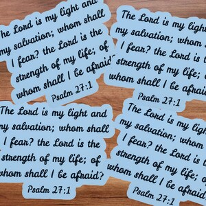 Psalm 27:1 Sticker | Bible Verse Stickers | Vinyl Stickers | Faith Sticker
