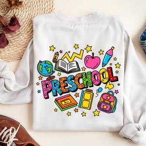 Preschool Back to School Clipart: Teacher Shirt Design, PNG SVG
