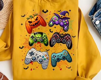Halloween Game Controller PNG Bundle: Gamer Spooky Sublimation Designs