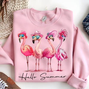 Flamingo de verão PNG: Gráfico de vibrações de praia (download digital)