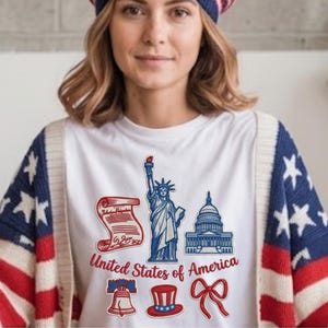 Amerikas förenta stater Faux Broderi PNG, 4 juli Patch Sublimeringsdesign