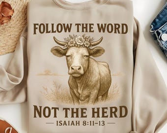 Christian Cow PNG: Rustic Farmhouse Faith Design (Digital Download)