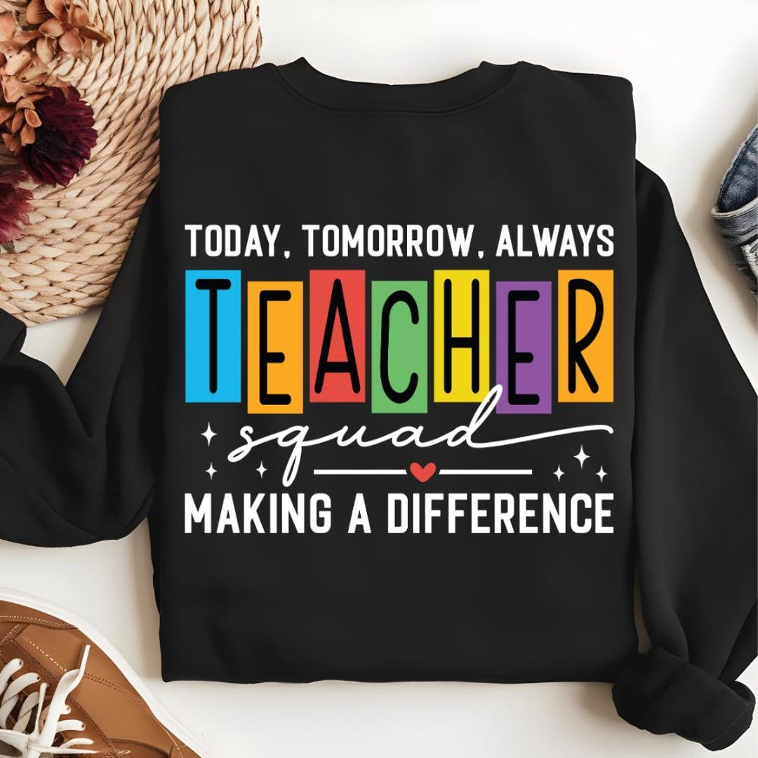 Teacher Squad PNG – Colorful Teacher Team Design, Back to School Shirt ...