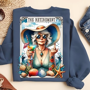 Funny Retirement Lady PNG – Sassy Beach Grandma Sublimation, Sarcastic Cocktail Summer Digital Design
