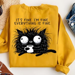 Funny Coffee Addict PNG – Messy Monster Morning Mood Sublimation Design