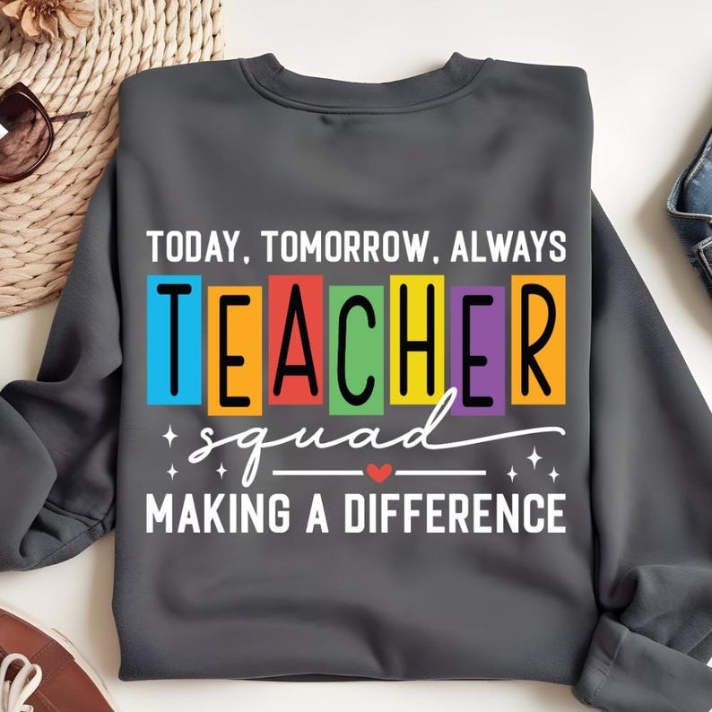 Teacher Squad PNG – Colorful Teacher Team Design, Back to School Shirt ...