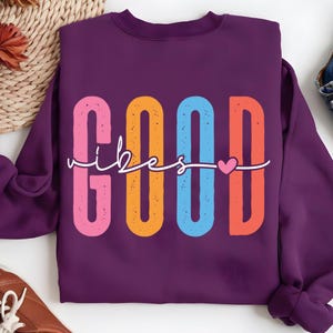 Good Vibes Retro Design: Motivational PNG, SVG Clipart (Digital Download)
