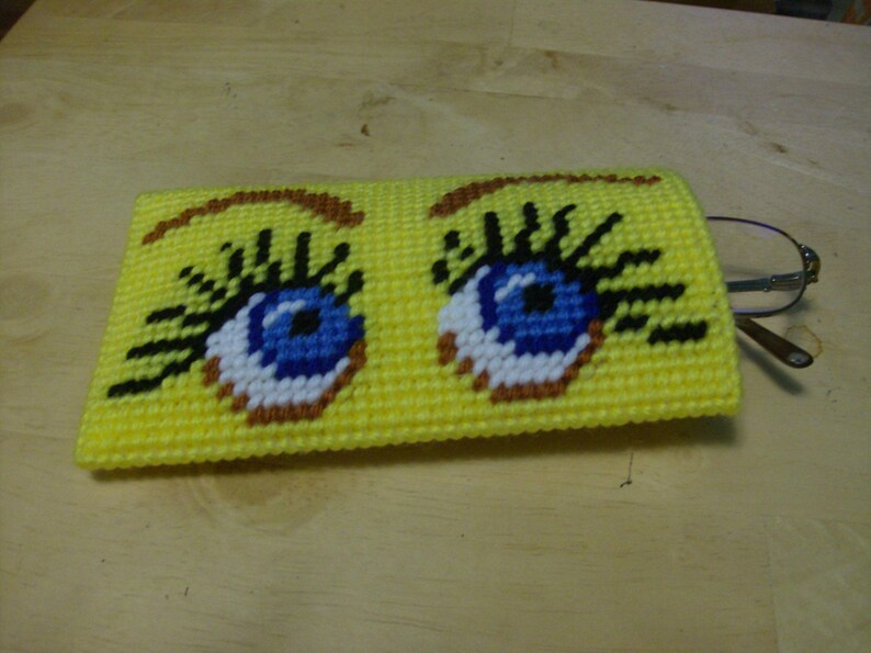 Bright Eyes Eyeglass Case Needlepoint Eyeglass Case Bright | Etsy