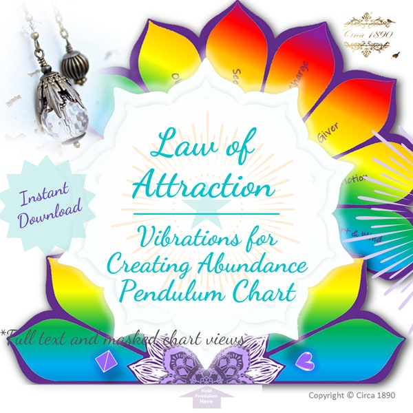 Law of Attraction Printable Pendulum Reading Chart - Shifting Tides and Vibrations for Creating Abundance