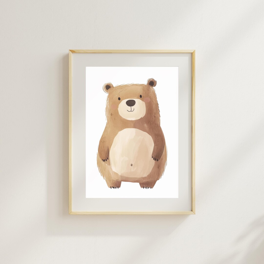 Bear Poster I Children's Room Art Print I Baby Bear I Beige I Children ...