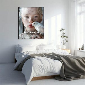 Motivational Wall Art, Empowerment Sign, Don&#39;t Blend In Be Unique, Home Office Decor, Positive Vibes, Inspirational Inspirational Gift,