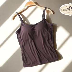 Women&#39;s Sleepwear Top | Camisole Padded Apparel | Layering Bottom Shirt | Summer Modal Nightwear | Comfortable Home Clothes