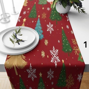 Winter Wonderland Table Decor, Christmas Tree Table Runner, Festive Christmas Runner, Snowy Christmas Table Decor, Winter Trend Table Runner