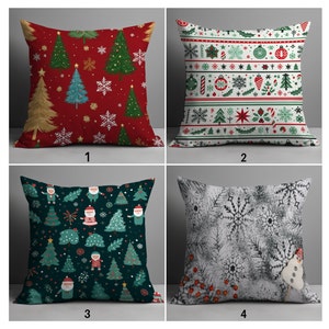 Christmas Pine Tree Cushion Cover, Rustic Christmas Pillow Cover, Holly Pine Tree Pillow Cover,  Winter Decorative Pillow, Christmas Cushion