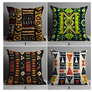 Ethnic African Pillow Covers, African Tribal Throw Pillow Covers, African Cushion, Ethnic Geometric Pillowcases, Colorful African Pillowcase