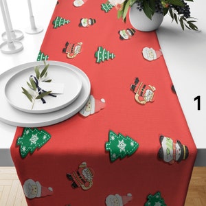 Christmas Tree Table Runner, Winter Wonderland Table Decor, Festive Christmas Runner, Snowy Christmas Table Decor, Winter Trend Table Runner