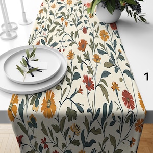 Modern Floral Table Runner, Vibrant Floral Table Runner, Colorful Floral Table Runner, Boho Floral Table Runner